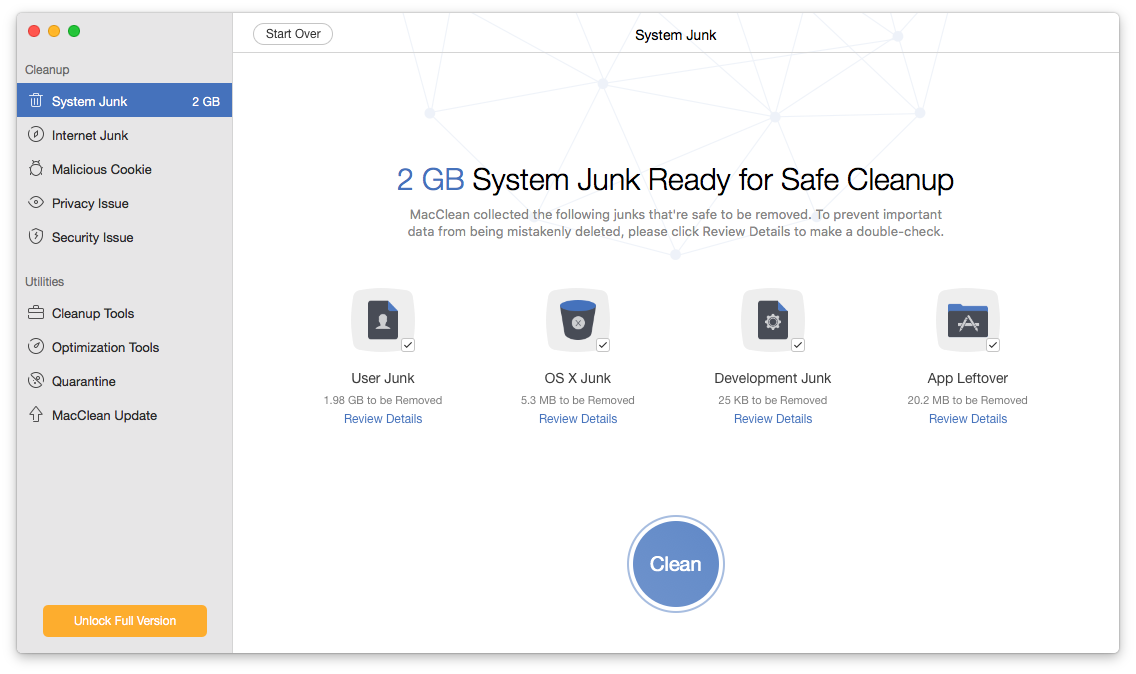 free junnk file cleaner mac